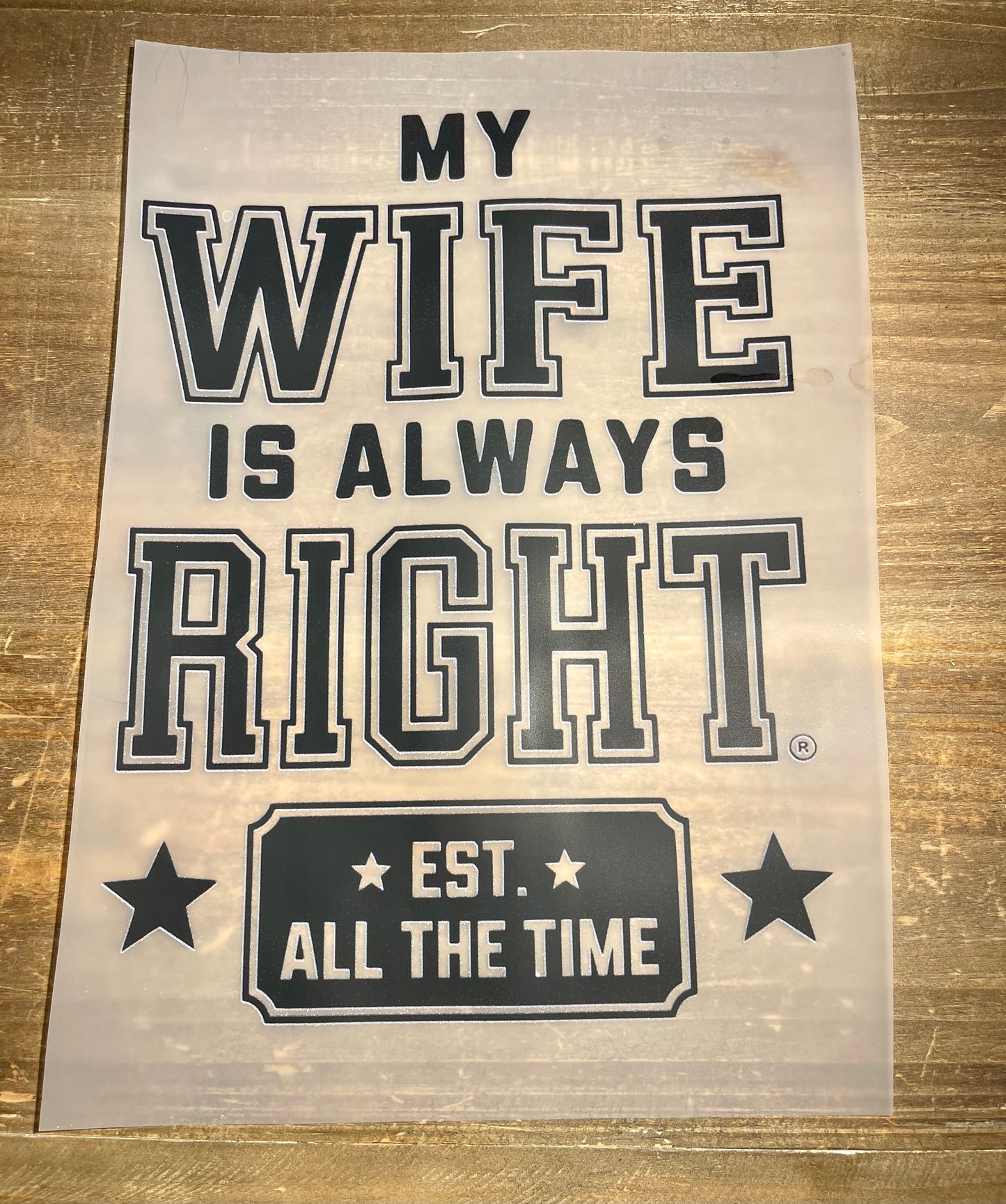Wife is always Right